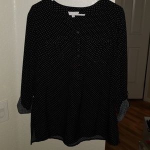 Black pockadot blouse